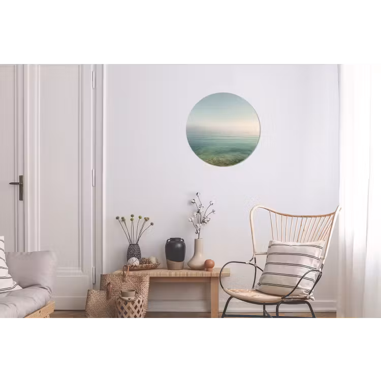 Zee - Horizon - Blauw - Mist Wandcirkel aluminium klein -woonkamer