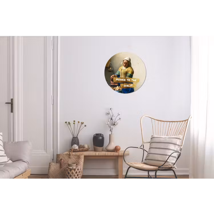 Melkmeisje - Goud - Quotes - Schilderij - Oude meesters Wandcirkel aluminium klein -woonkamer