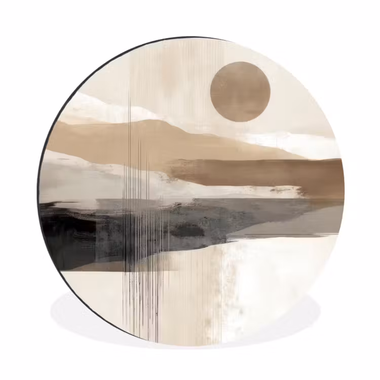 Minimalistisch - Landschap - Dimensie Wandcirkel aluminium klein -3d