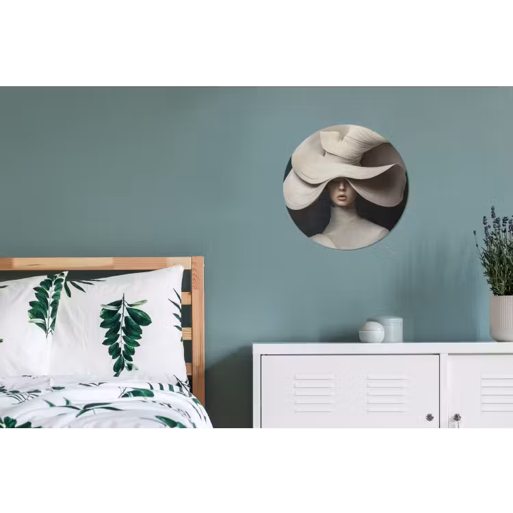 Modern - Vrouw - Hoed Wandcirkel aluminium klein -slaapkamer