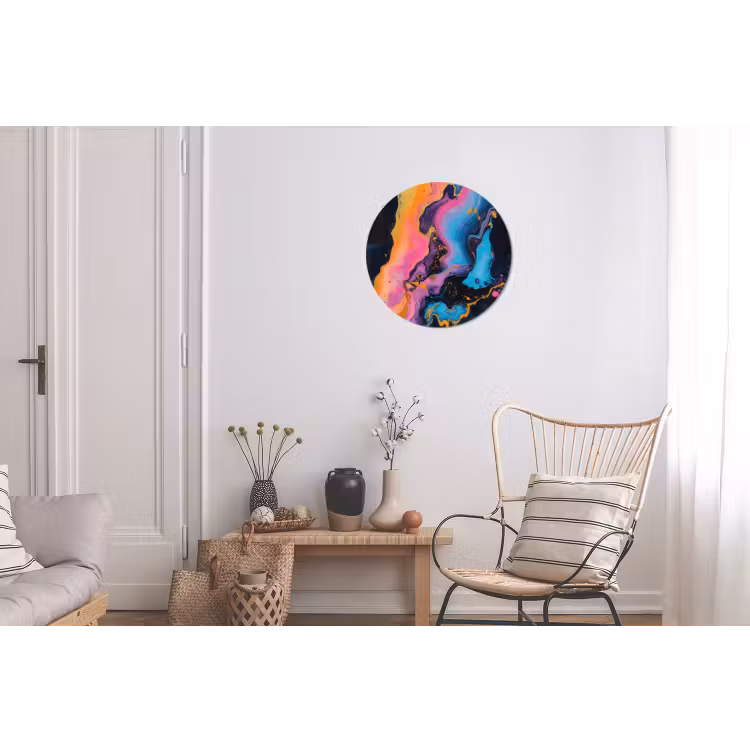 Modern - Marmer - Oranje Wandcirkel aluminium klein -woonkamer