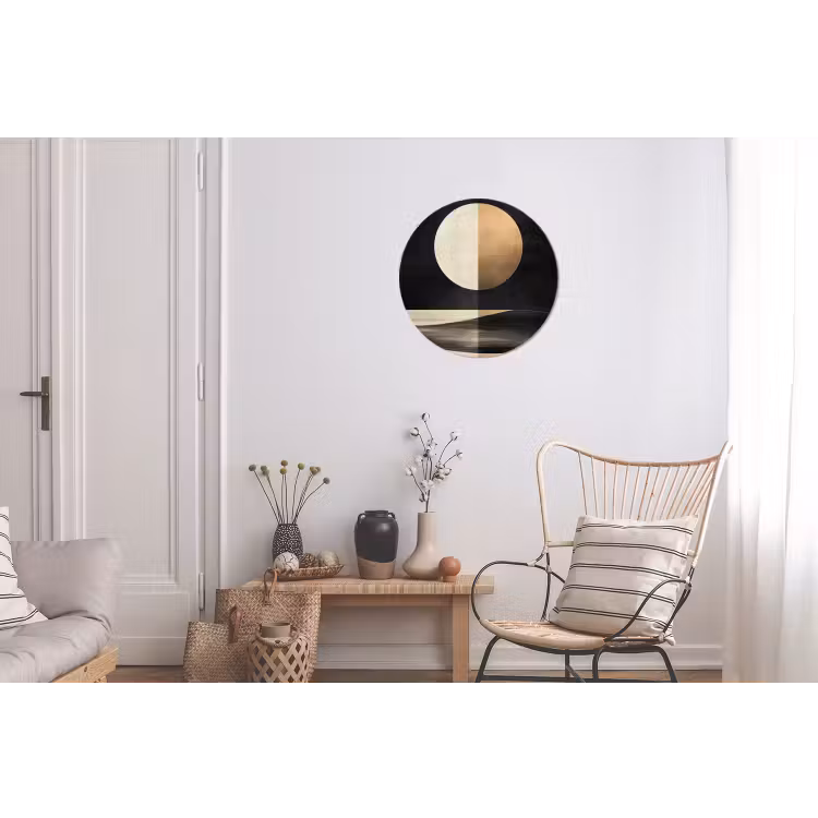 Maan - Cirkel - Goud Wandcirkel aluminium klein -woonkamer