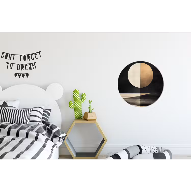 Maan - Cirkel - Goud Wandcirkel aluminium klein -kinderkamer