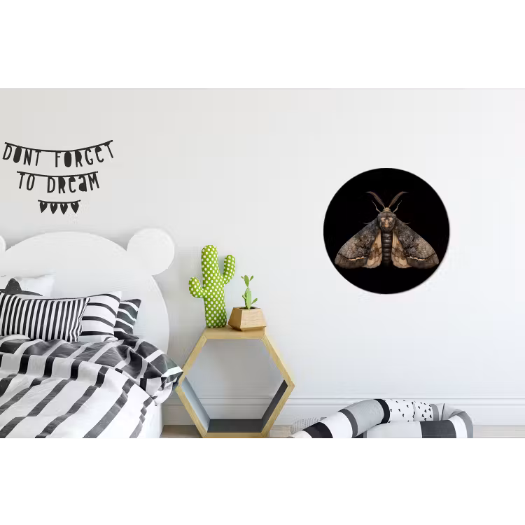 Mot - Bladachtig - Grijs Wandcirkel aluminium klein -kinderkamer