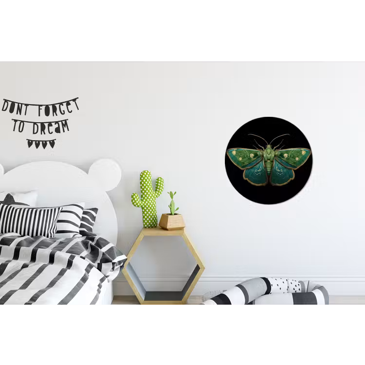 Mot - Levendig - Groen Wandcirkel aluminium klein -kinderkamer