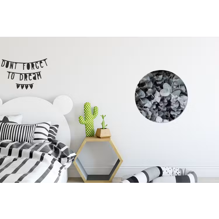 Natuur - Planten - Eucalyptus - Bladeren Wandcirkel aluminium klein -kinderkamer