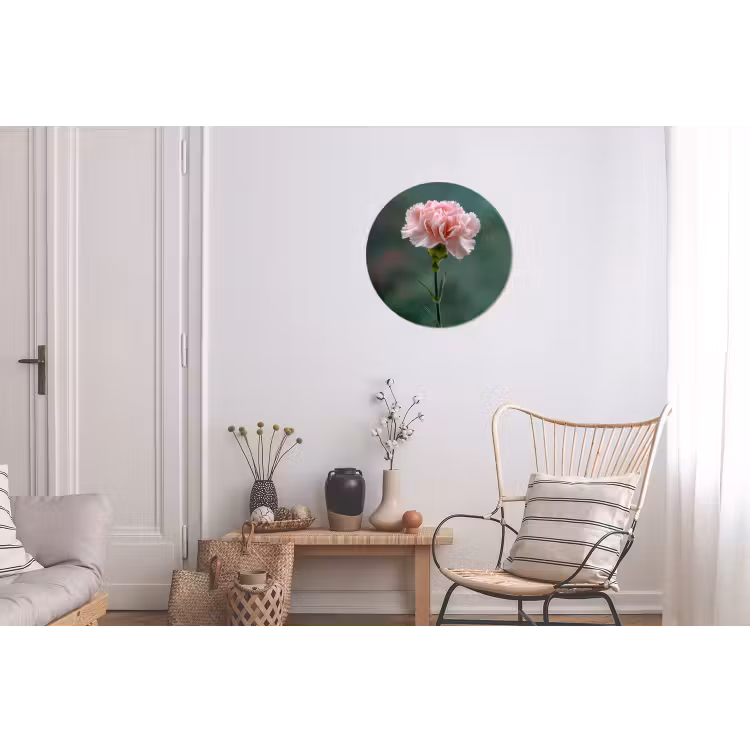 Anjer - Roze - Bloemblaadjes Wandcirkel aluminium klein -woonkamer