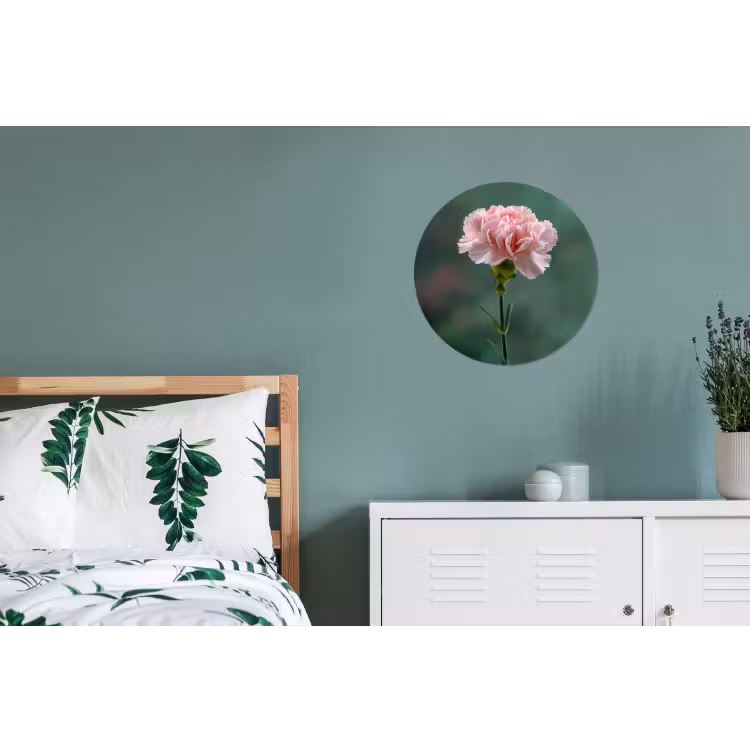 Anjer - Roze - Bloemblaadjes Wandcirkel aluminium klein -slaapkamer