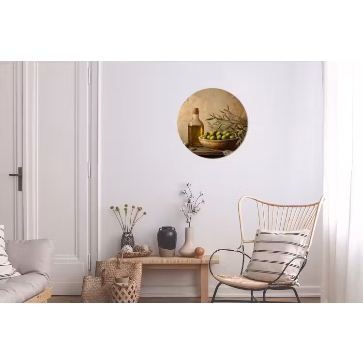 Olijven - Stilleven - Vintage Wandcirkel aluminium klein -woonkamer