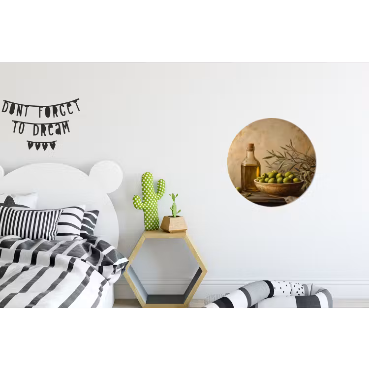 Olijven - Stilleven - Vintage Wandcirkel aluminium klein -kinderkamer