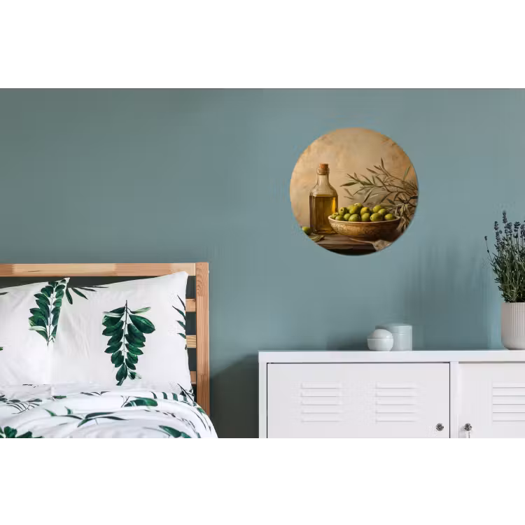 Olijven - Stilleven - Vintage Wandcirkel aluminium klein -slaapkamer