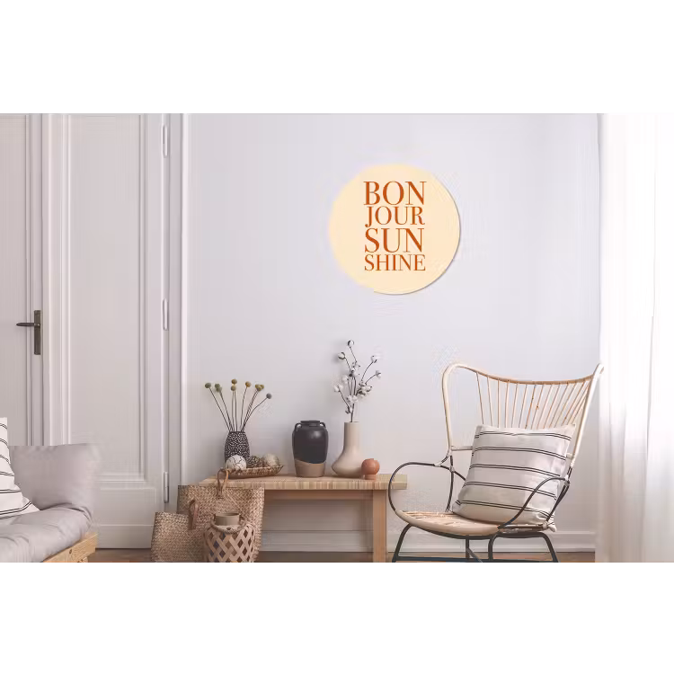 Oranje - Quote - Sun Wandcirkel aluminium klein -woonkamer
