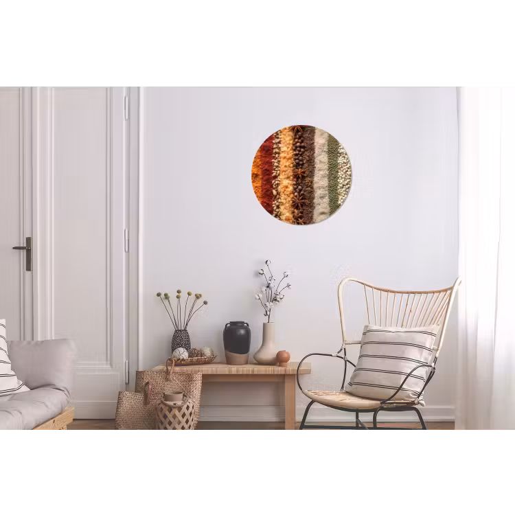 Banen - Verticaal - Kruiden - Variatie Wandcirkel aluminium klein -woonkamer