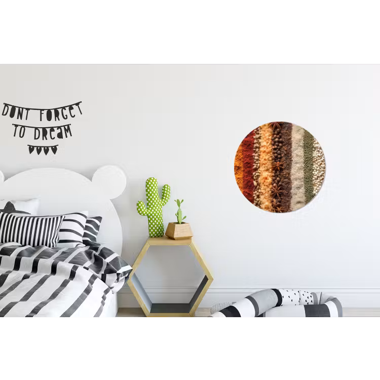 Banen - Verticaal - Kruiden - Variatie Wandcirkel aluminium klein -kinderkamer