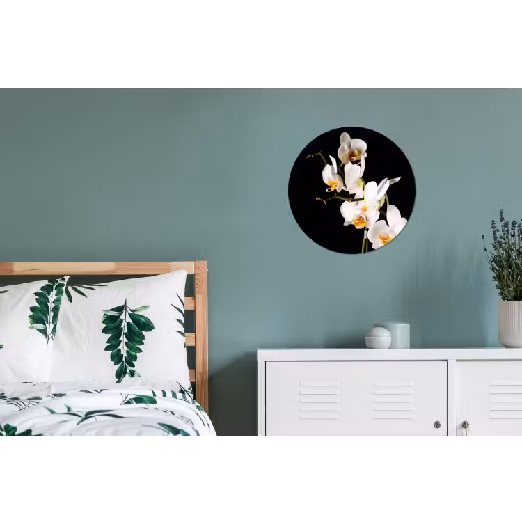 Orchidee - Bloemen - Planten - Botanisch Wandcirkel aluminium klein -slaapkamer