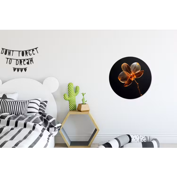 Orchidee - Doorzichtig - Bloem Wandcirkel aluminium klein -kinderkamer