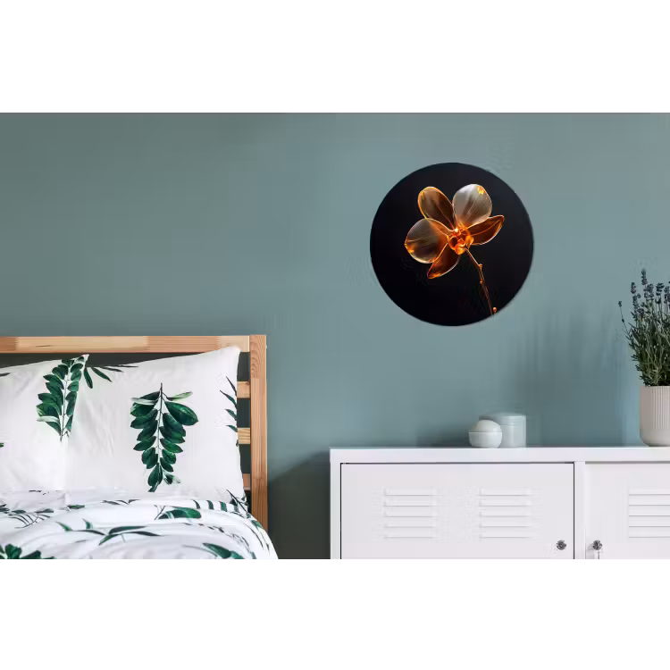 Orchidee - Doorzichtig - Bloem Wandcirkel aluminium klein -slaapkamer