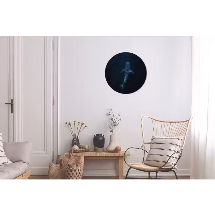 Oceaan - Walvishaai - Donkerblauw - Vlekken Wandcirkel aluminium klein -woonkamer
