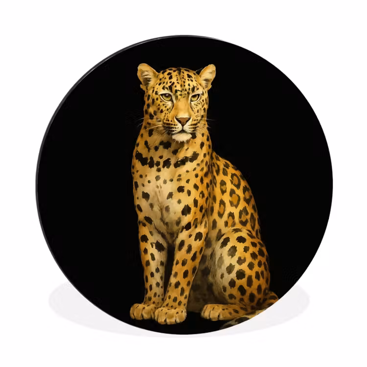 Panter - Realistisch - Bruin Wandcirkel aluminium klein -3d