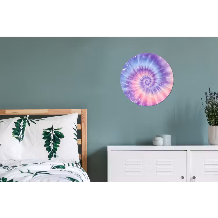 Pasteltinten - Paars - Spiraal - Marmer Wandcirkel aluminium klein -slaapkamer
