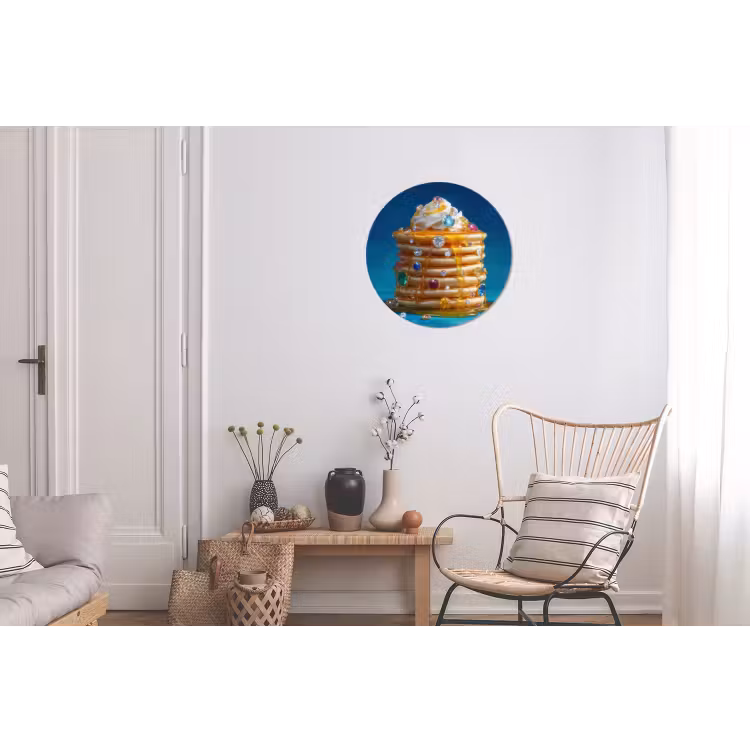 Pannenkoeken - Steentjes - Glitter - Slagroom Wandcirkel aluminium klein -woonkamer