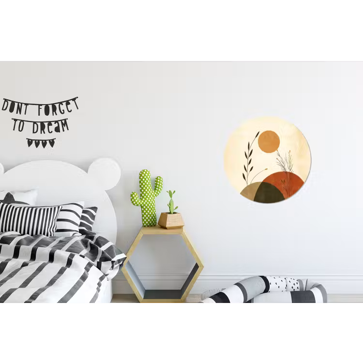 Planten - Abstract - Vormen Wandcirkel aluminium klein -kinderkamer