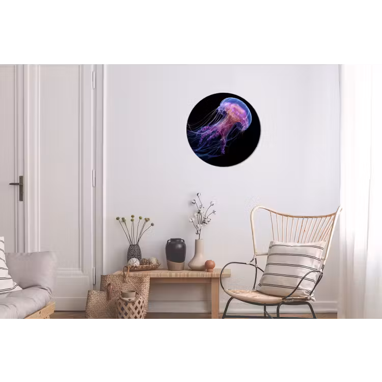 Kwal - Doorzichtig - Roze - Tentakels Wandcirkel aluminium klein -woonkamer
