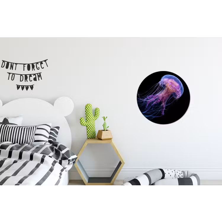 Kwal - Doorzichtig - Roze - Tentakels Wandcirkel aluminium klein -kinderkamer