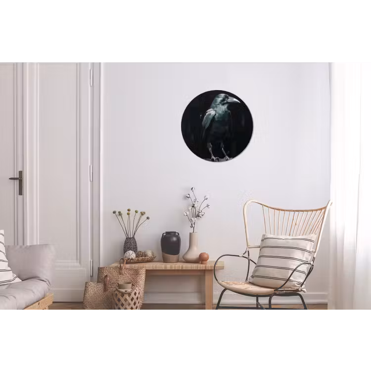 Raaf - Vogels - Zwart Wandcirkel aluminium klein -woonkamer
