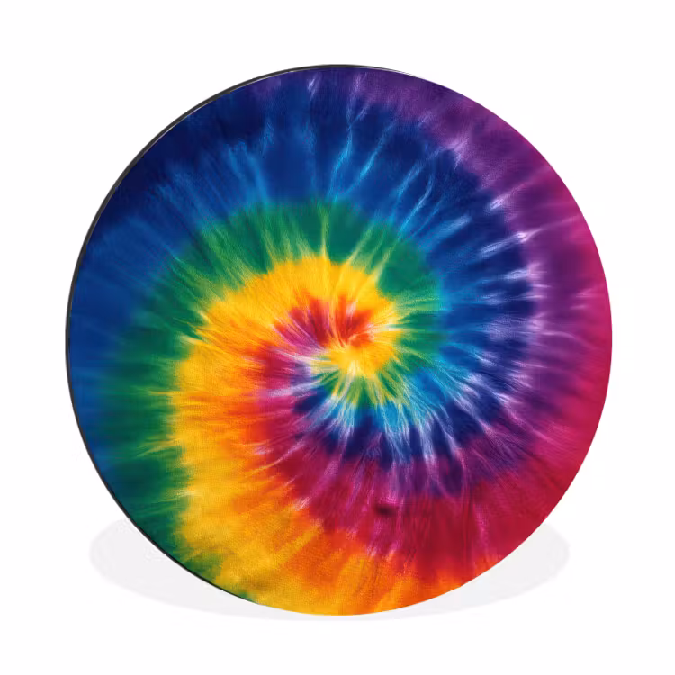Regenboogkleuren - Spiraal - Kleurrijk Wandcirkel aluminium klein -3d
