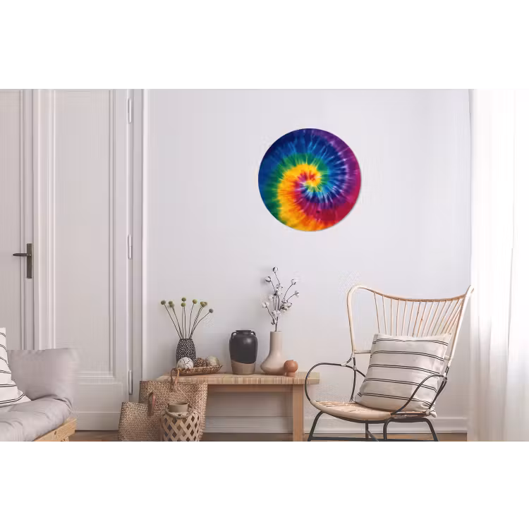 Regenboogkleuren - Spiraal - Kleurrijk Wandcirkel aluminium klein -woonkamer