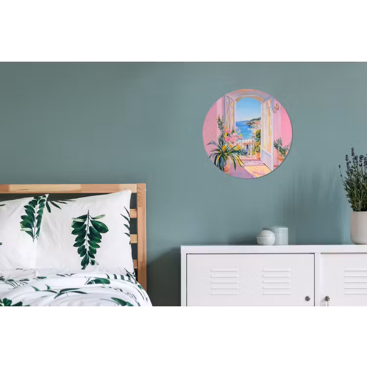 Roze - Buiten - Verf Wandcirkel aluminium klein -slaapkamer
