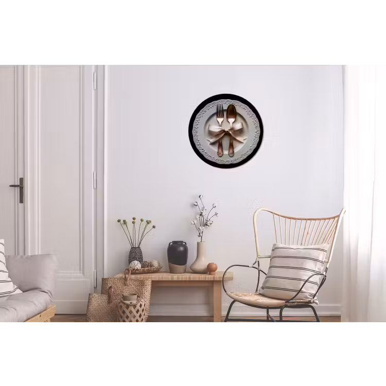 Rose - Strik - Bestek Wandcirkel aluminium klein -woonkamer