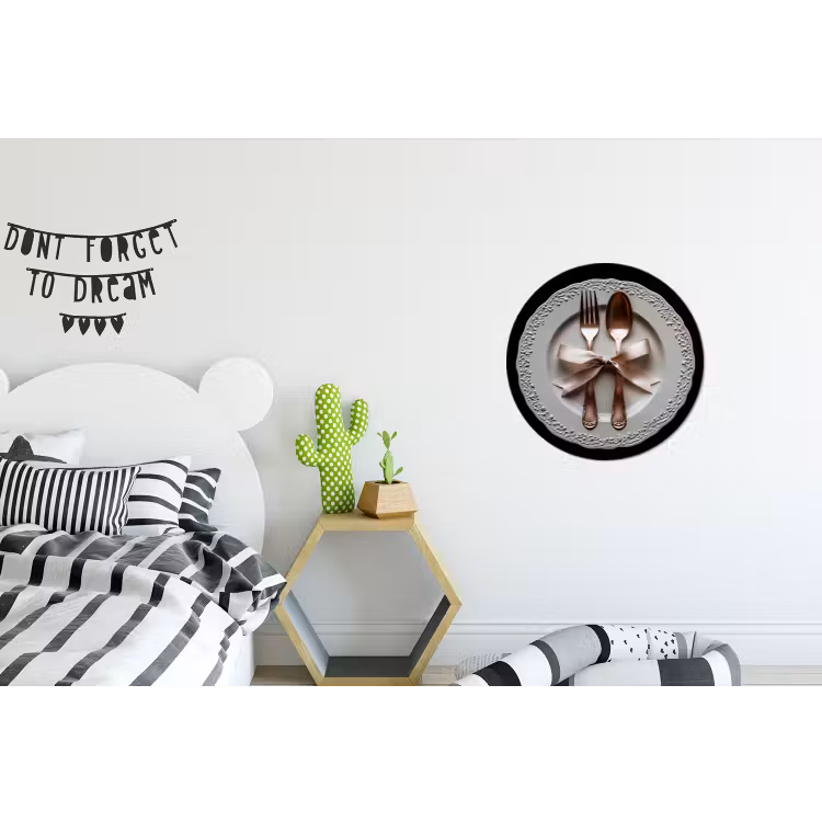Rose - Strik - Bestek Wandcirkel aluminium klein -kinderkamer