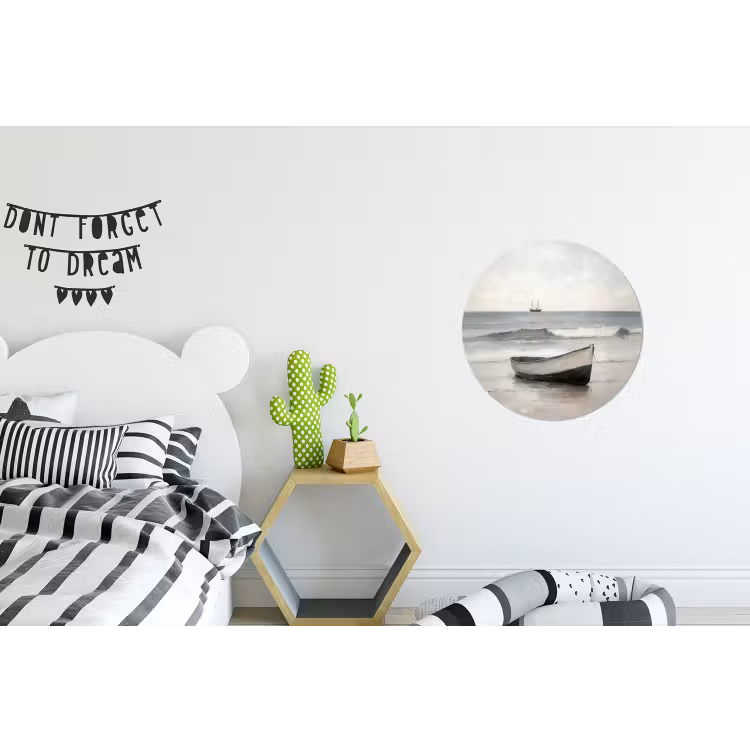 Roeiboot - Zee - Horizon Wandcirkel aluminium klein -kinderkamer