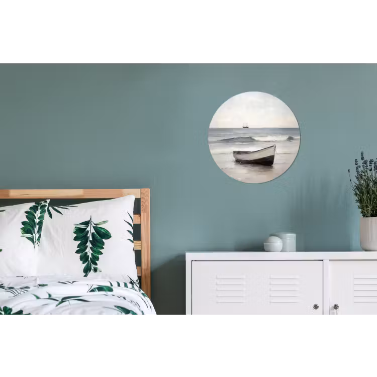 Roeiboot - Zee - Horizon Wandcirkel aluminium klein -slaapkamer