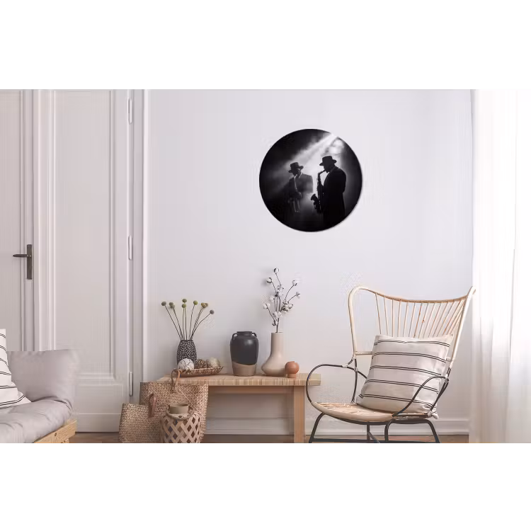 Saxofonisten - Hoeden - Rook - Licht Wandcirkel aluminium klein -woonkamer