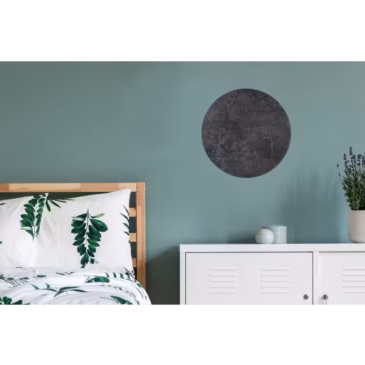 Leisteen - Beton - Natuursteen - Grijs Wandcirkel aluminium klein -slaapkamer