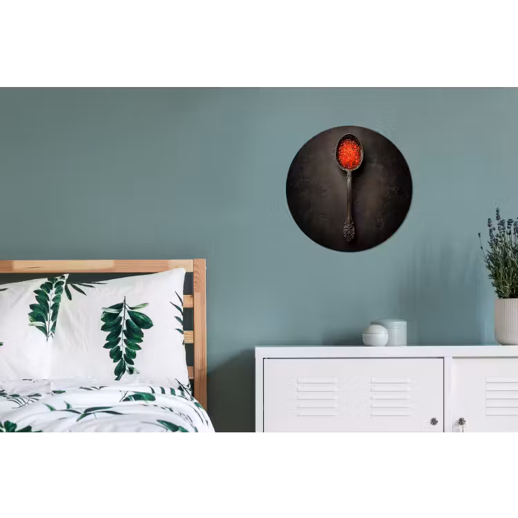 Zwart - Lepel - Caviar Wandcirkel aluminium klein -slaapkamer
