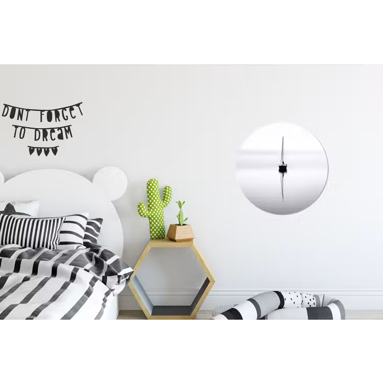 Zeilboot - Zwart - Water - Silhouet Wandcirkel aluminium klein -kinderkamer