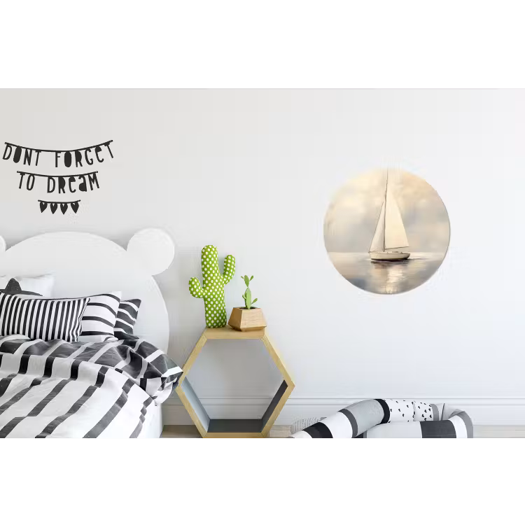 Zeilschip - Zee - Bewolkt Wandcirkel aluminium klein -kinderkamer
