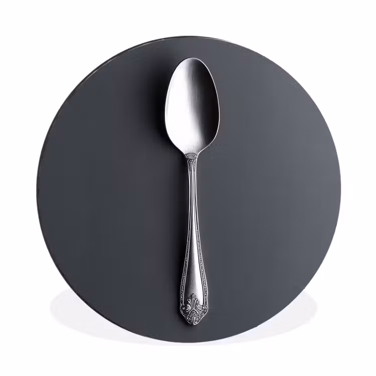 Zilver - Metaal - Lepel Wandcirkel aluminium klein -3d