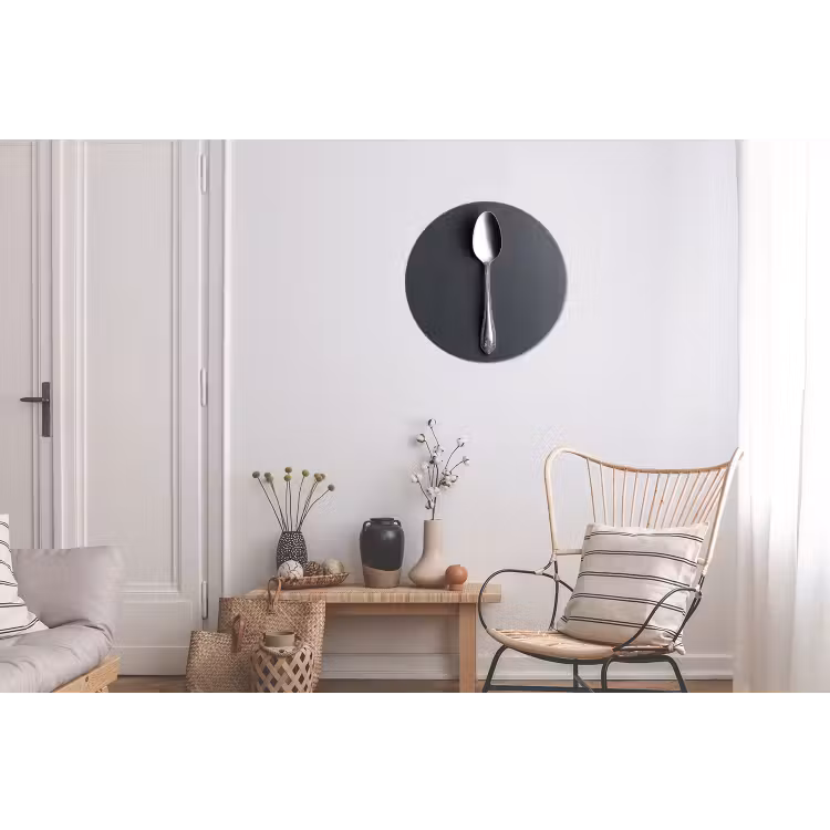 Zilver - Metaal - Lepel Wandcirkel aluminium klein -woonkamer