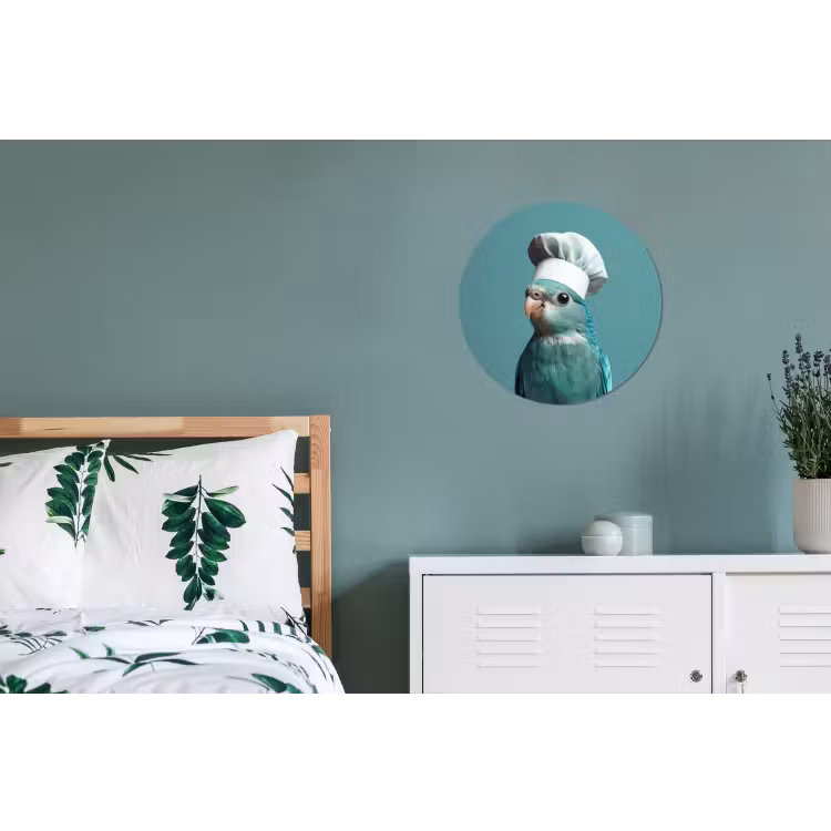 Parkiet - Vogel - Koksmuts - Cute Wandcirkel aluminium klein -slaapkamer