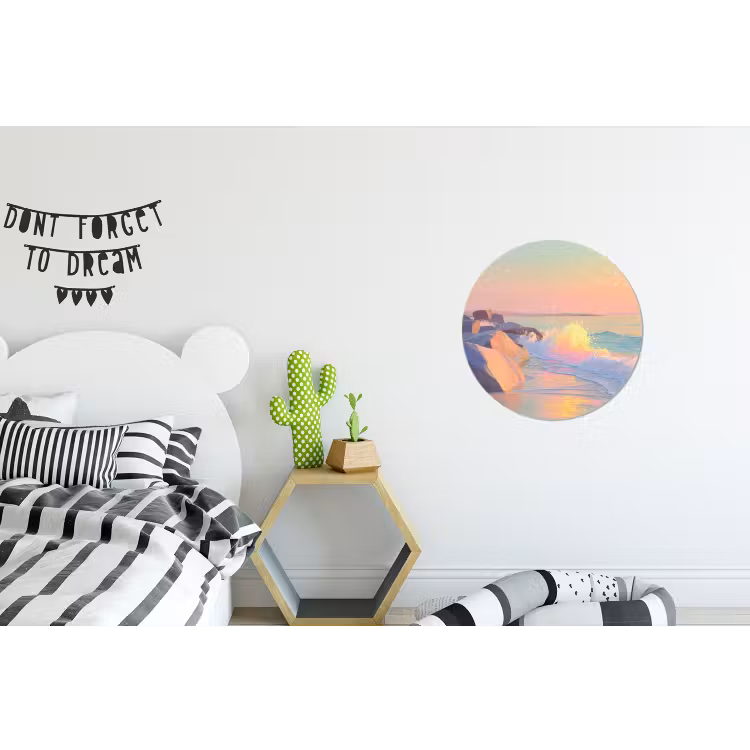 Zomerlicht - Strand - Fonkelende accenten Wandcirkel aluminium klein -kinderkamer