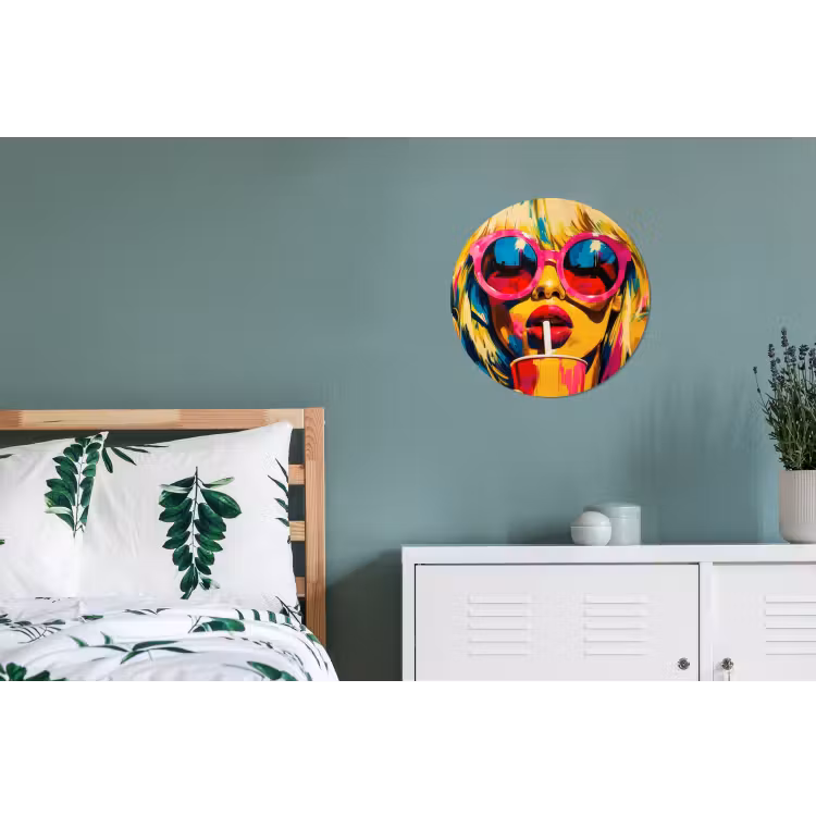 Zonnebril - Roze - Vrouw - Rietje Wandcirkel aluminium klein -slaapkamer