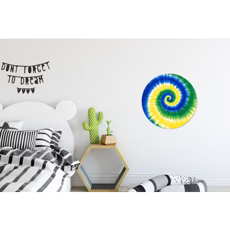 Spiraal - Groen - Draaiend Wandcirkel aluminium klein -kinderkamer