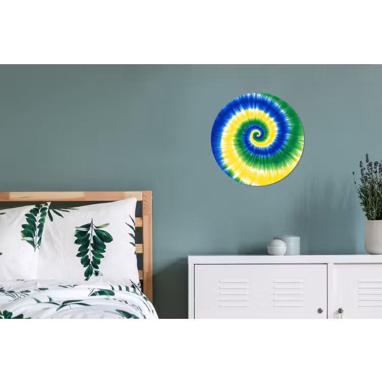 Spiraal - Groen - Draaiend Wandcirkel aluminium klein -slaapkamer