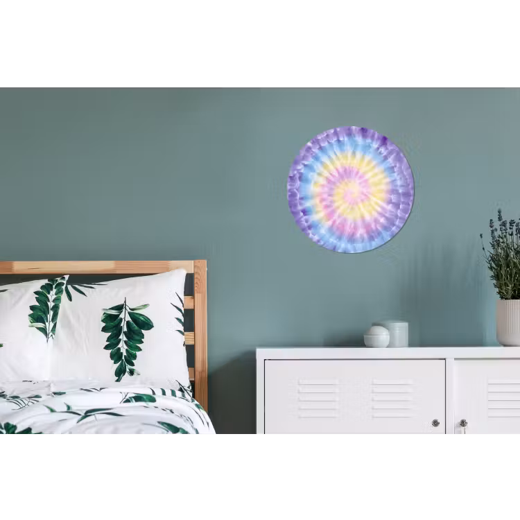 Spiraal - Tie dye - Pasteltinten Wandcirkel aluminium klein -slaapkamer