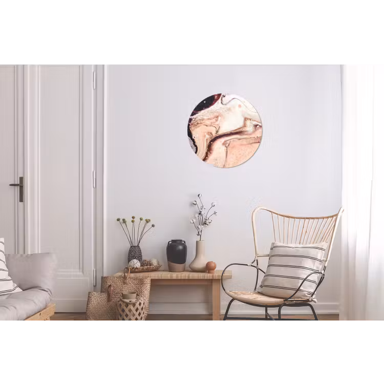 Steen - Marmer - Edelsteen - Abstract - Natuur - Roze Wandcirkel aluminium klein -woonkamer